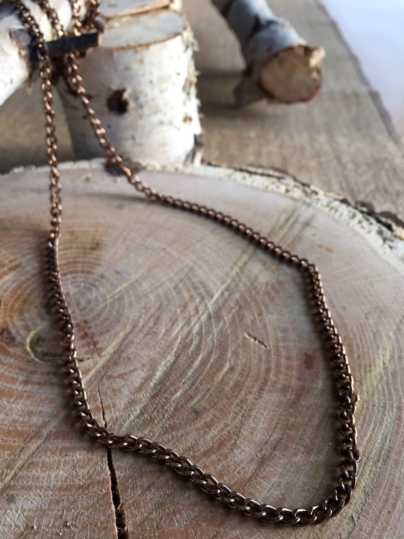Warm metal 33 long aluminum chain necklace