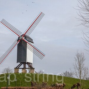 Windmill in Bruges Belgium Photography
