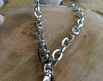 Silver chain badge lanyard