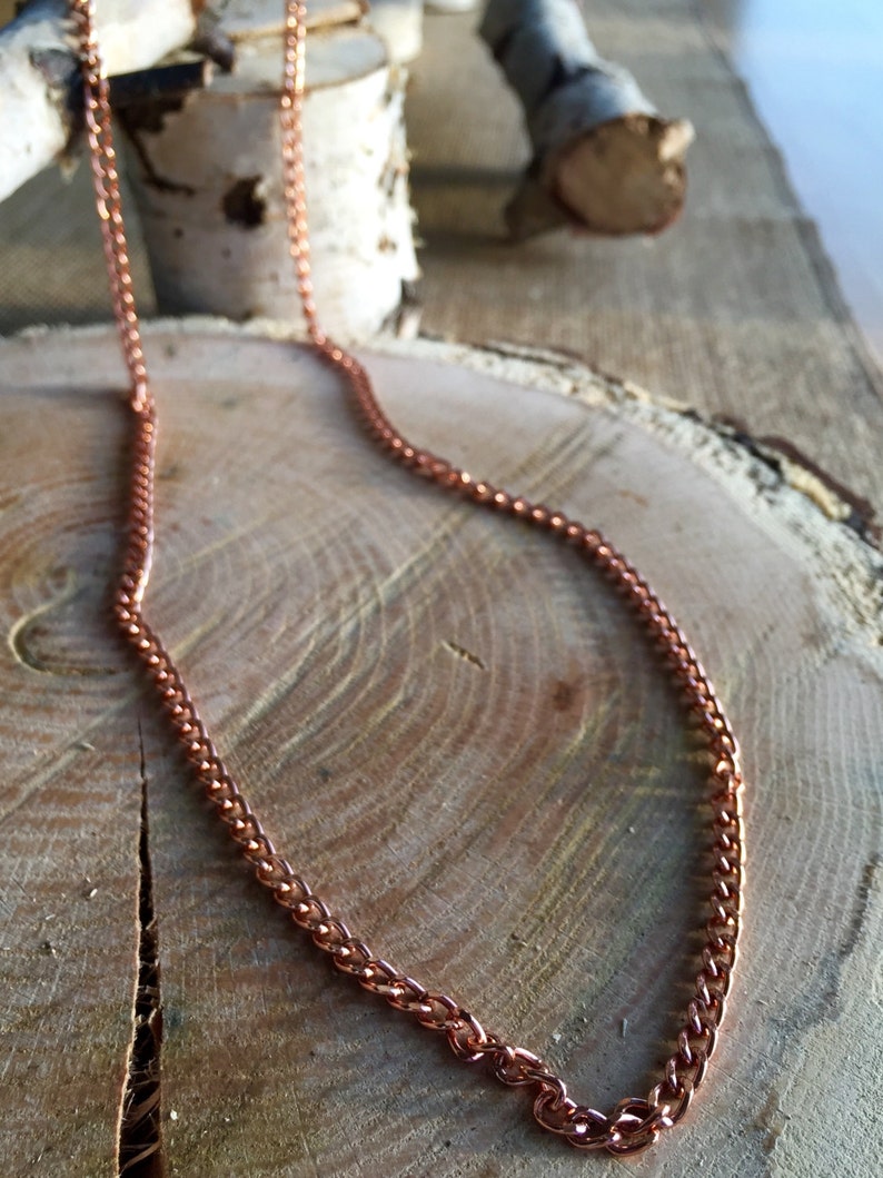 Warm metal 33 long aluminum chain necklace