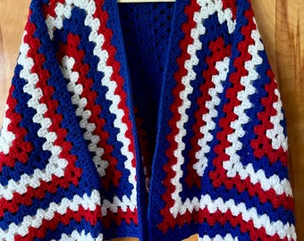Buffalo Football Cardigan: Crochet Granny Square Sweater