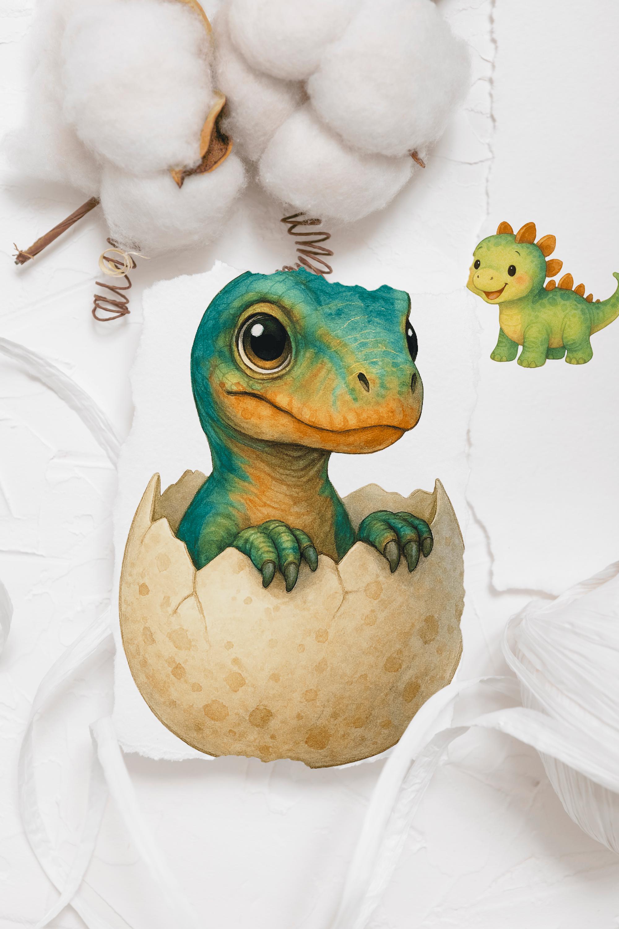 Baby Dinosaur Clipart Set, Cute Dino PNG Bundle, Fast Download ...