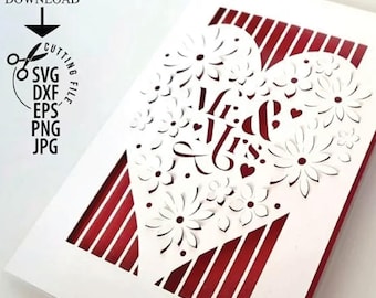 Mr And Mrs SVG Card | Wedding Card | Paper Cutting Wedding Card | Wedding events card template