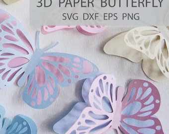 Butterfly Svg BUNDLE, 3D Butterfly Svg, Butterfly Template, Layered Butterfly, Butterfly Clipart, Butterfly Wall Decor, Instant Download