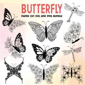 Butterfly Svg, Svg Bundle! Butterflies Papercut Template,Butterfly laser cut, Butterfly Cut File, Paper Cut Out, for Silhouette, Cricut