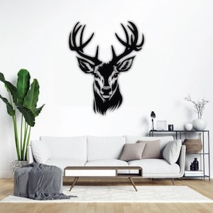 Deer laser cut svg dxf files wall sticker engraving decal silhouette template cnc cutting router digital vector instant download