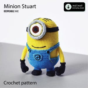 Crochet Amigurumi Pattern - Minion Stuart Plushie - Digital PDF