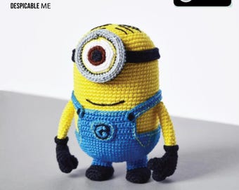 Patrón de amigurumi a crochet - Peluche de Minion Stuart - PDF digital