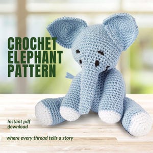 Crochet elephant Pattern Amigurumi pattern elephant pdf tutorial