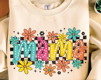 Floral mama Png bundle, matching mama mini png, mama doodles Png, Mama png, Preppy Mama Png, Gift for mom, mothers day png, retro floral png