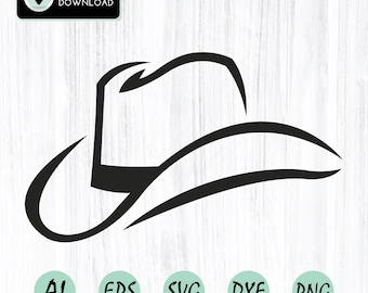 Chapéu de Cowboy Svg, Cowboy Svg, Chapéu de Cowgirl Svg, Western Svg, Chapéu de Cowboy Png, Clipart, Vetor, Chapéu Country Svg, Chapéu Svg, Para Cricut e Silhueta