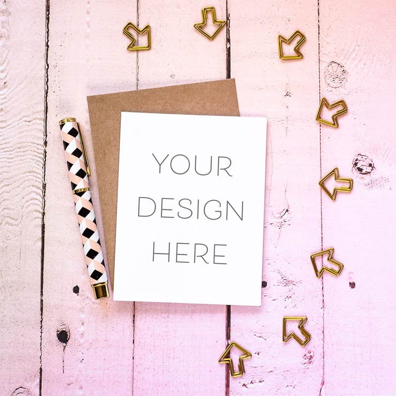 Download Feminine greeting card mock up A2 card mockup styled stock ...