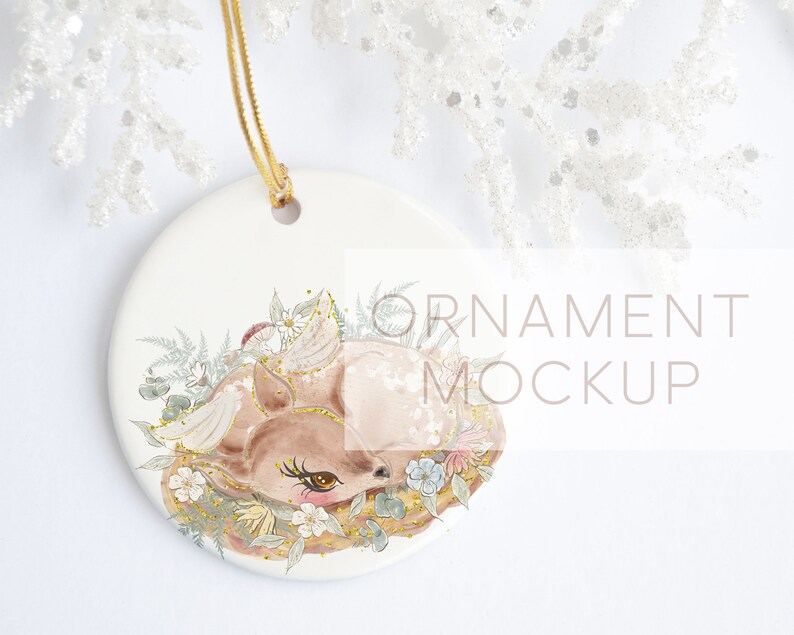 Download Christmas ornament mockup Round Ornament mockup Ceramic | Etsy