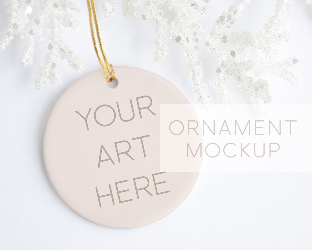 Christmas Ornament Mockup, Round Ornament Mockup, Ceramic Ornament
