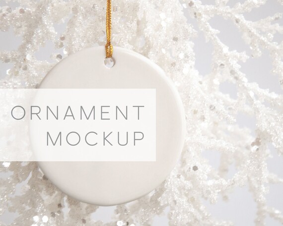 Download Christmas Ornament Mockup Round Ornament Mockup Ceramic Etsy