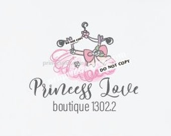 pink tutu logo, premade logo design, kids boutique logo,   1302-2