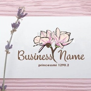 magnolia logo, floral logo, florist logo, boutique logo, premade logo, 1290-2 imagen 2