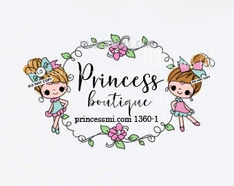 two girls logo, kid boutique logo,   1360-1