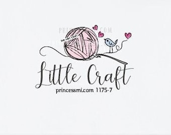 crochet logo, craft logo, ball of yarn crocheting 1175-7