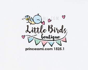 little bird logo, kid business logo, 1525-1