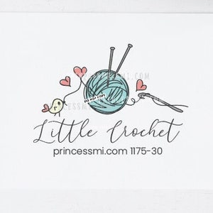 crochet logo, knitting logo, craft ball of yarn , 1175-30