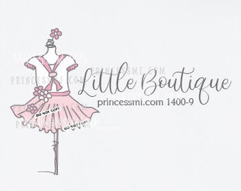 girl boutique logo design, kids tee skirt , 1400-9