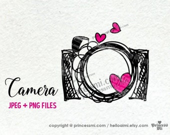 camera clipart , photography photographer watermark hand drawn clipart SALE 16