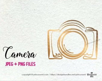 Gold camera clipart , whimsical png file by princessmi 2022 golden