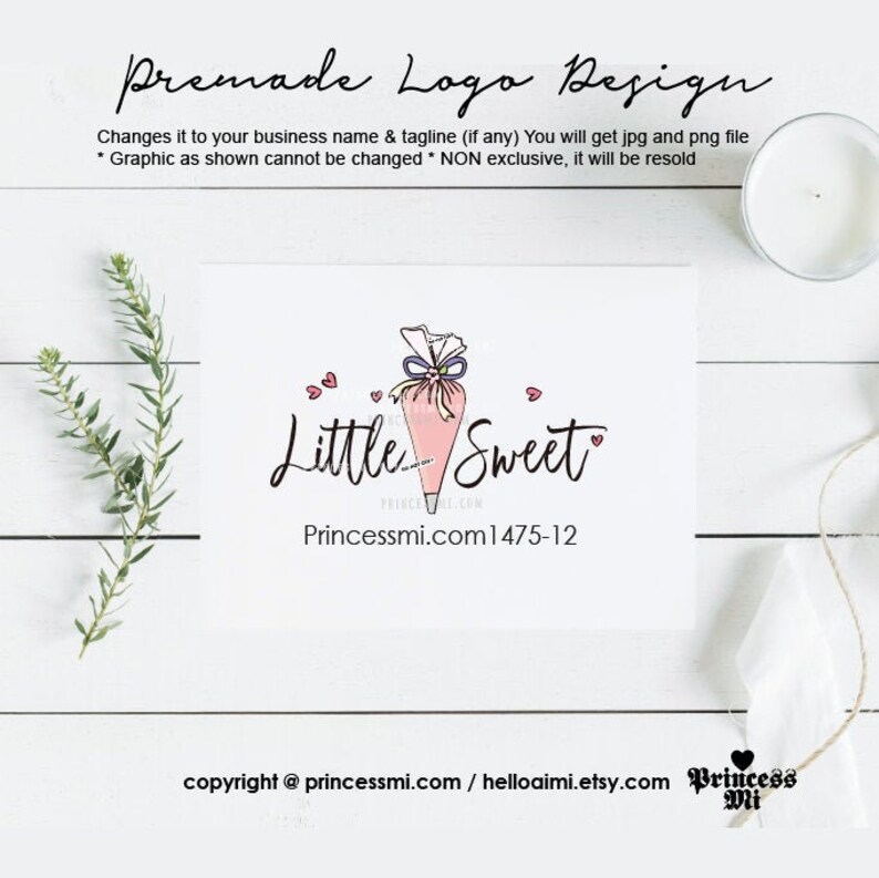 Piping bag logo pastry bag logo bakery logo Dessert logo Etsy