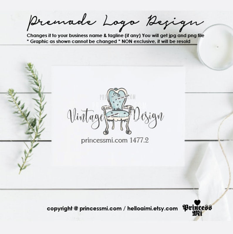 Furniture Logo Chair Logo Design Home Decor Logo Watercolour Etsy