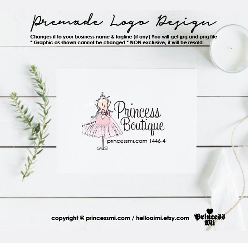 Boutique Logo Design Party Dress Handmade Clothes Logo Dress Etsy