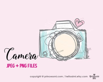 blue camera clipart, photography photographer artwork, PNG file by princessmi