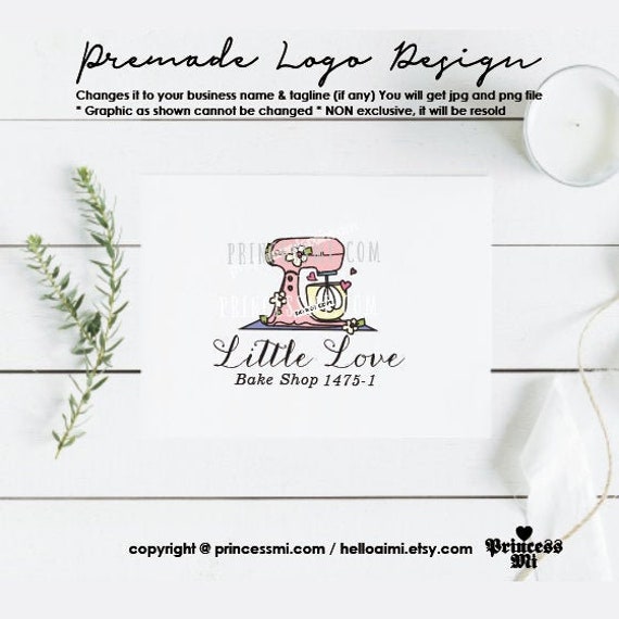 Bakery Logo Design Dessert Logo Bake Mixer Home Made Cake Etsy