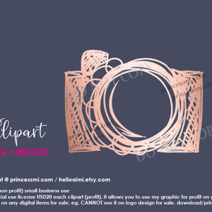 rose gold camera clipart, elegant photography clipart, glitter camera, photographer camera artwork 0020 image 2