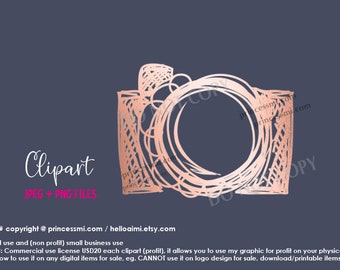rose gold camera clipart,  elegant photography clipart, glitter camera,  photographer camera artwork whimsical png file by princessmi 0020