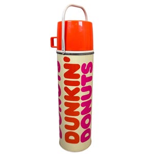 Thermos avec logo Dunkin Donuts, 32 OZ, métal isolé, doublé de verre, USA, 1980