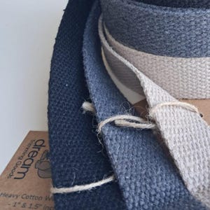 1" Heavy Cotton Webbing Roll – Recycled Organic Canvas Straps, Mixed Colors
