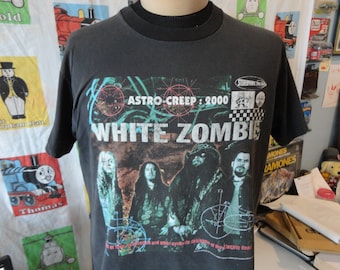 Vintage 90's White Zombie GEM Astro Creep 2000 Single Stitch 1995 Tour Rob Zombie T Shirt Size L