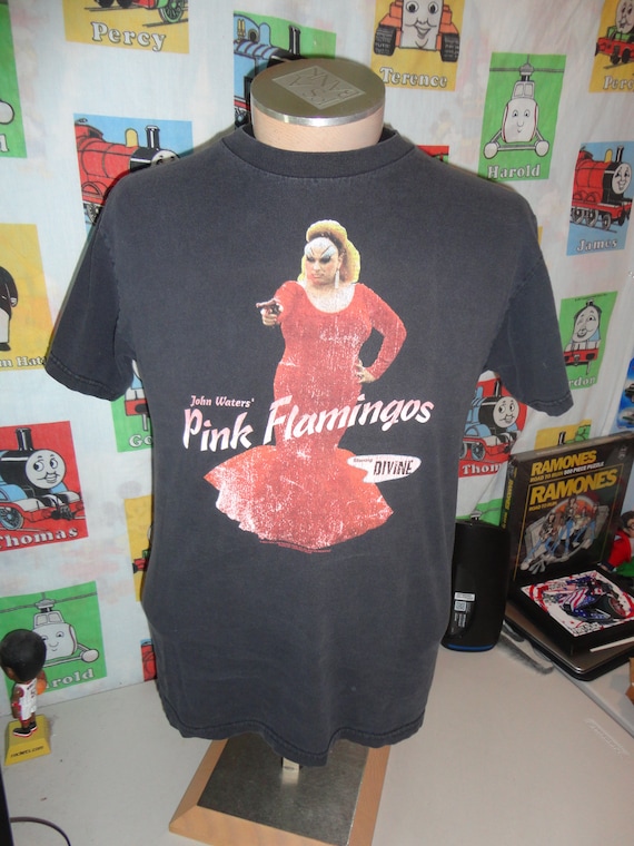 Vintage 90s John Waters Pink Flamingos Divine T S… - image 2