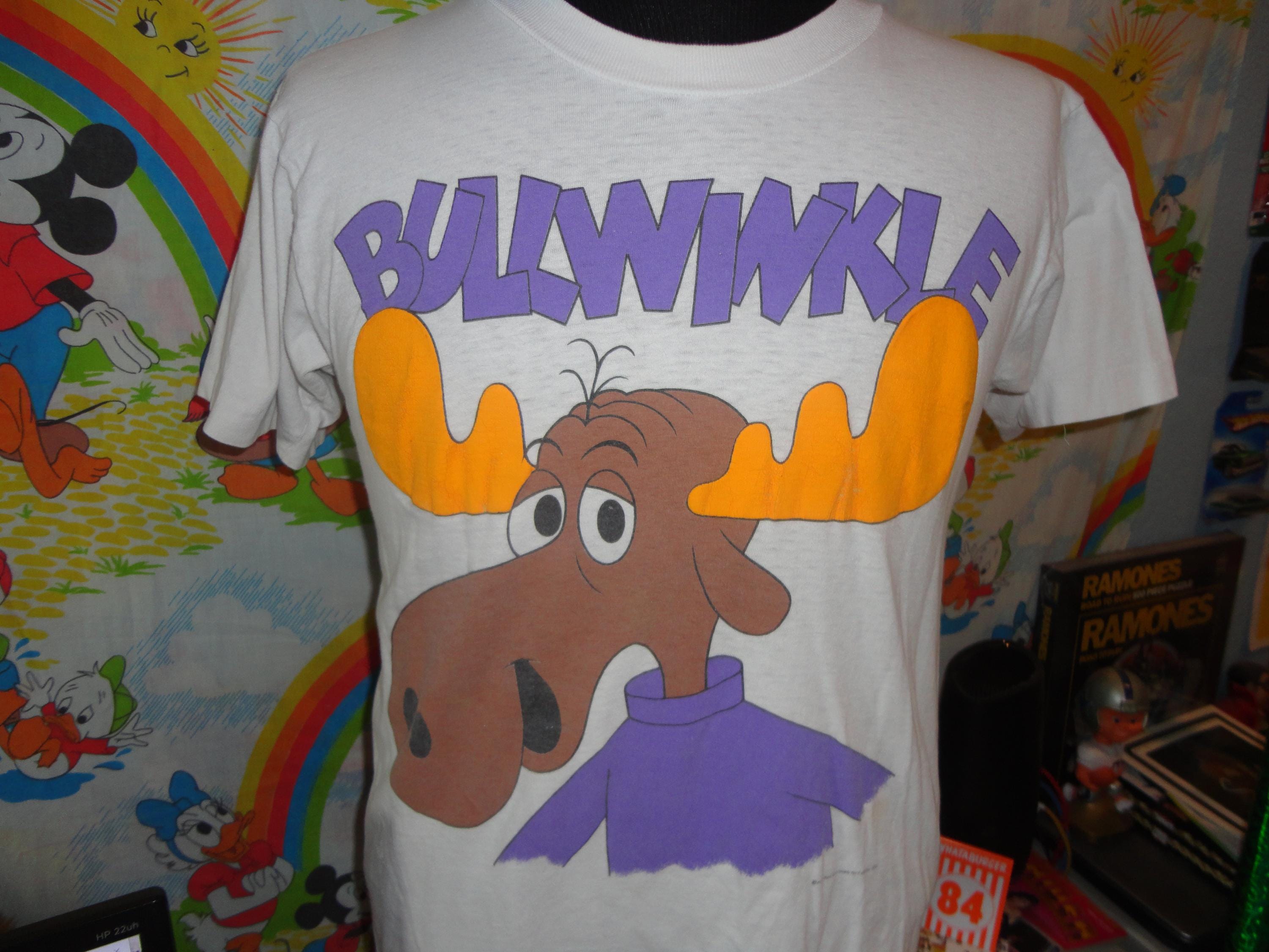 Vintage 80's BULLWINKLE Rocky and Bullwinkle Cartoon T Shirt M - Etsy