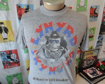 Vintage 80-tals Lynyrd Skynyrd 1988 10 Year 'n' Still Smokin' Konsertturné T-shirt Band M