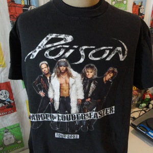Vintage POISON Glam Slam Metal Jam band tee Concert 2003 tour T Shirt L large