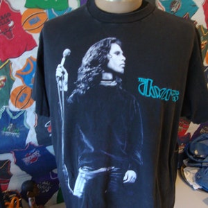 vintage 90&#39;s The Doors Jim Morrison The Lizard King Winterland Band Tee Black T Shirt Size XL