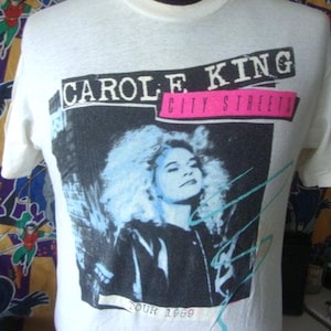 Carole King City Streets Tシャツ XL Vintage 80's Carole King 1989 Tour City Streets Concert Tee Shirt