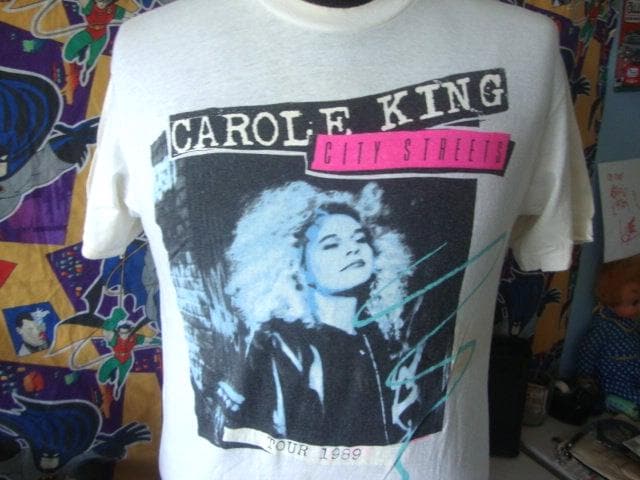 Vintage 80's Carole King 1989 Tour City Streets Concert Tee Shirt
