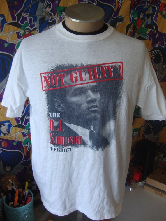 Vintage 90's OJ Simpson Verdict Not Guilty rap te… - image 2