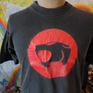 Vintage Thundercats cartoon zwart T-shirt L