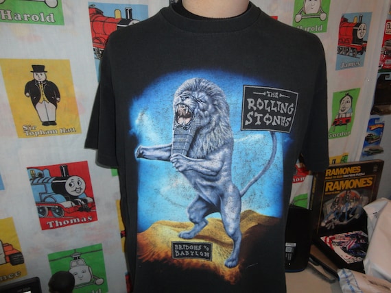 Vintage 90's 1997 the Rolling Stones Bridges to Babylon Tour Tee