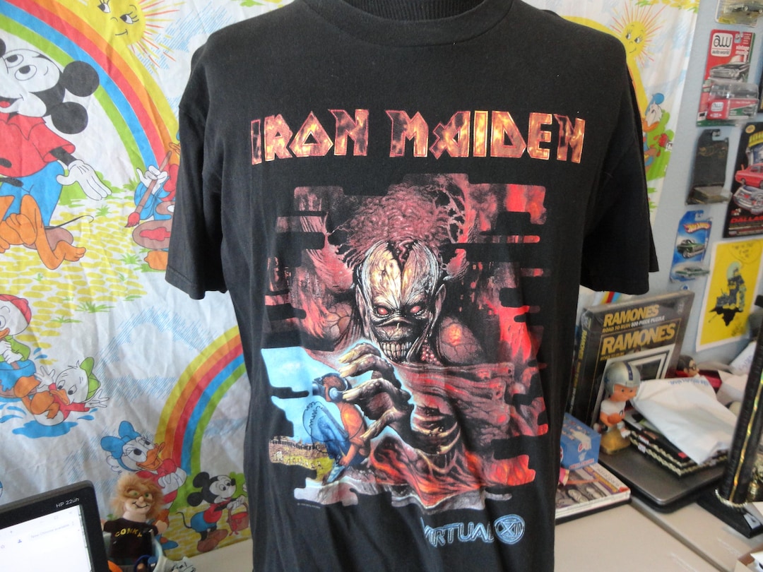 Vintage 90's IRON MAIDEN 1998 Virtual World Tour Double Sided T