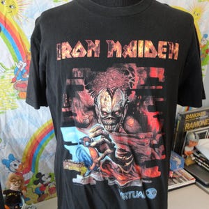vintage des années 90 IRON MAIDEN 1998 Virtual World Tour t-shirt recto-verso taille L